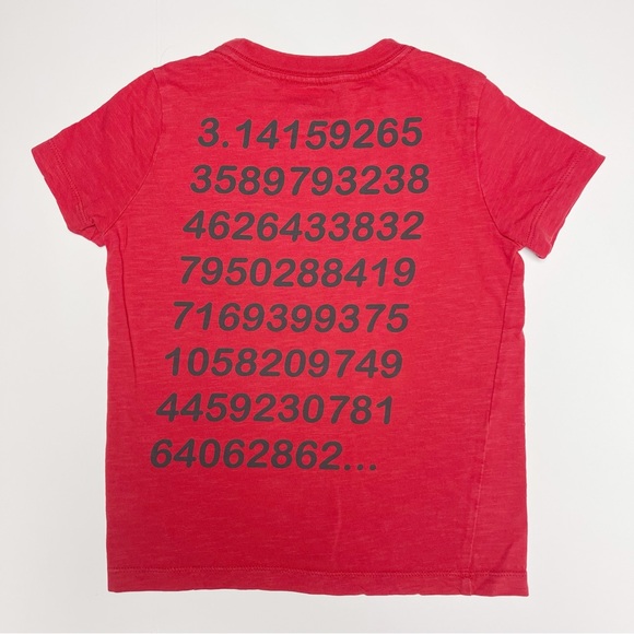 Gymboree Red Pi Math Tee XS 4 - Picture 2 of 3